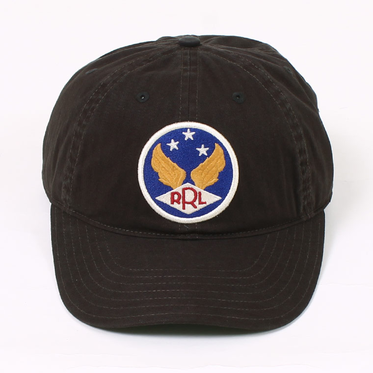 RRL Ralph Lauren (ダブル アールエル ラルフローレン) GD BALL CAP-HAT COTTON HB TWILL - BLACK 001