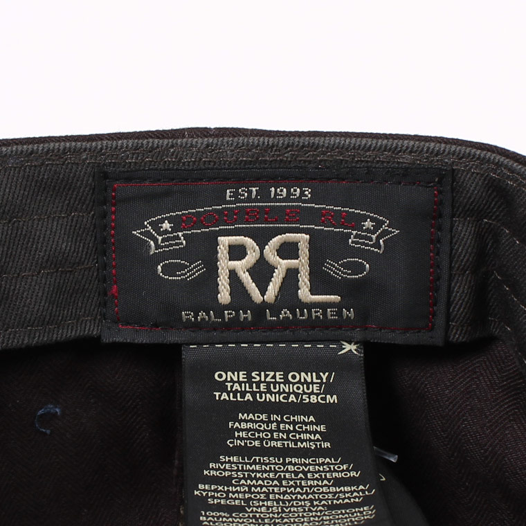RRL Ralph Lauren (ダブル アールエル ラルフローレン)  GD BALL CAP-HAT COTTON HB TWILL - BLACK 001
