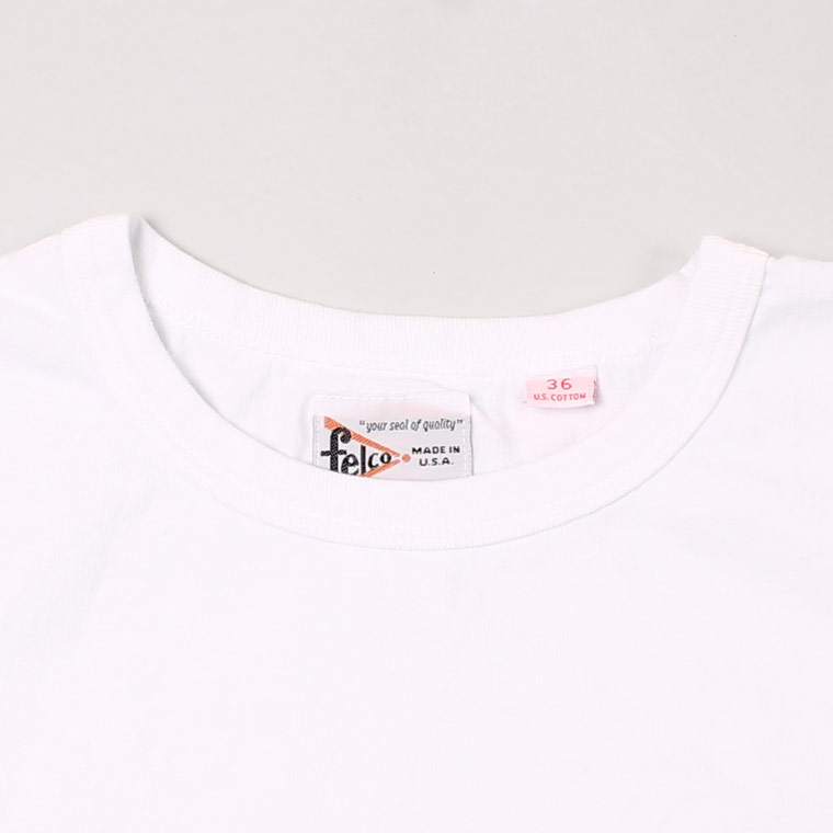 FELCO (フェルコ) MADE IN USA S/S CREW POCKET T W/PRINT EAST VILLAGE - WHITE