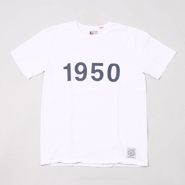 FELCO (フェルコ) MADE IN USA S/S CREW POCKET T W/PRINT 1950 - WHITE