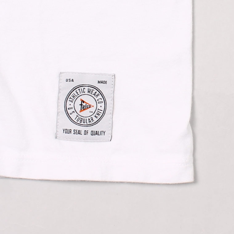 FELCO (フェルコ) MADE IN USA S/S CREW POCKET T W/PRINT 1950 - WHITE