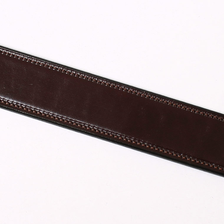 TORY LEATHER (トリーレザー)  1.25 INCH STITCHED BRIDLE LEATHER STAINLESS STEEL STIRRUP BUCKLE BELT - HAVANA