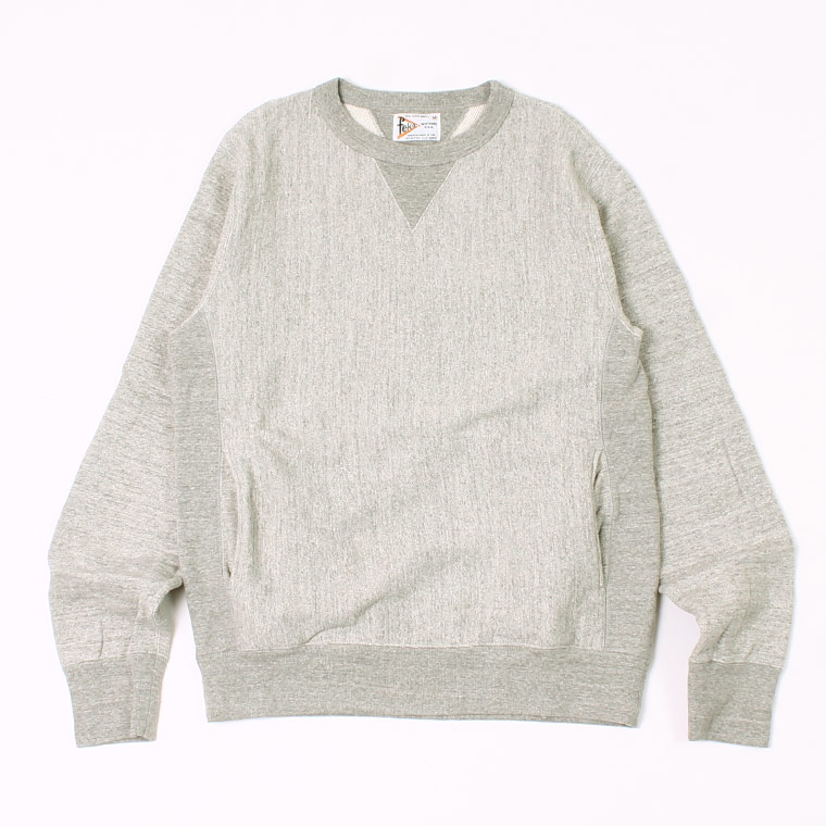 FELCO (フェルコ)  DOUBLE V GUSSET 16oz NEW HEAVY WEIGHT TERRY INVERSE WEAVE SWEAT CREW NECK - TWISTED GREY