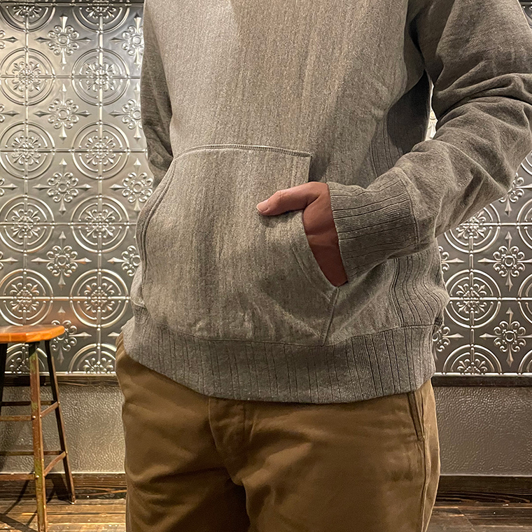 FELCO (フェルコ)  12oz TERRY INVERSE WEAVE SHAWL COLLAR PULLOVER - TWISTED GREY