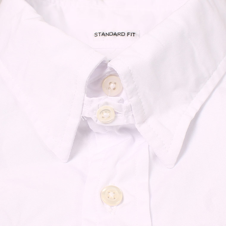 INDIVIDUALIZED SHIRTS (インディビジュアライズドシャツ)  L/S TAB COLLAR STANDARD FIT TWO PLY POPLIN SHIRT - WHITE