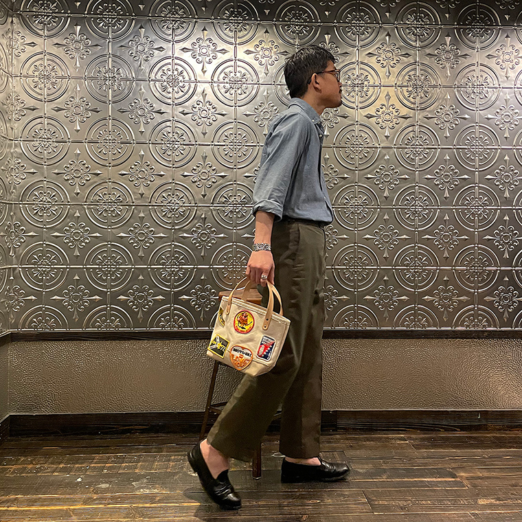 HERITAGE LEATHER (ヘリテイジレザー)  VINTAGE PATCH MINI TOTE - NATURAL_SAND SUEDE I