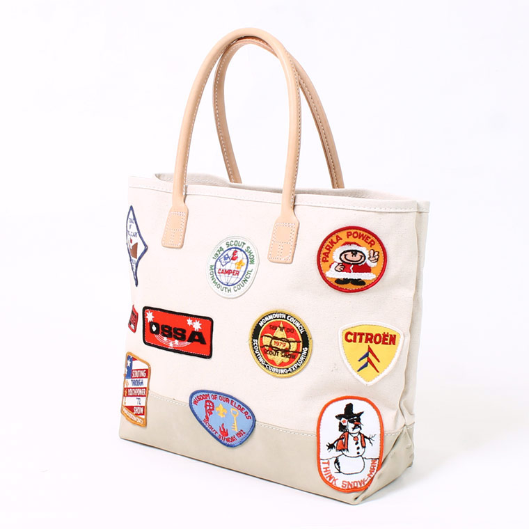HERITAGE LEATHER (ヘリテイジレザー)  VINTAGE PATCH DAY TOTE - NATURAL_SAND SUEDE M