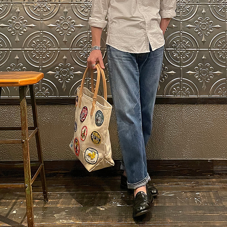 HERITAGE LEATHER (ヘリテイジレザー)  VINTAGE PATCH DAY TOTE - NATURAL_SAND SUEDE N