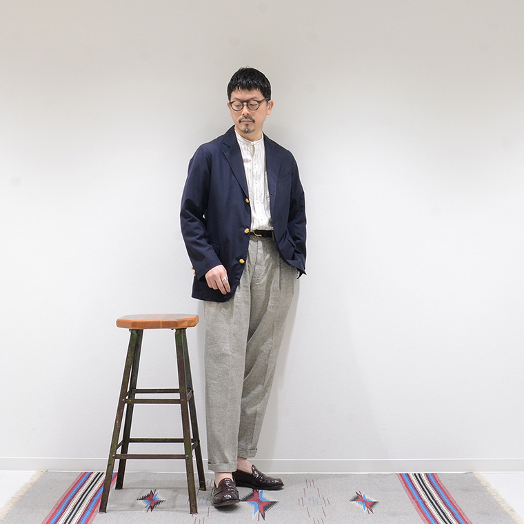 East Harbour Surplus (イーストハーバーサープラス) ESSEX 2 PLEAT PANT WASHED COTTON LINEN - NATURAL