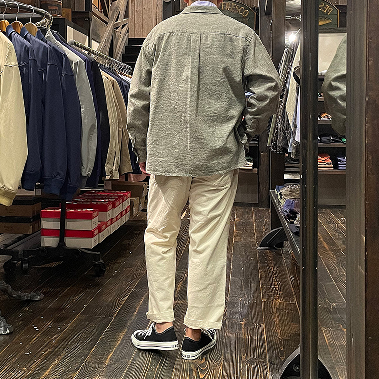 East Harbour Surplus (イーストハーバーサープラス) PEABODY SAHARIANA JACKET WASHED COTTON LINEN - NATURAL