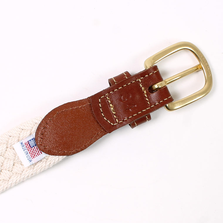 LEATHERMAN BELT (レザーマンベルト)  THE MACRAME W/STITICHED TABS STITICHED TAB WITH ROUNDED HATNESS BUCKLE - NATURAL