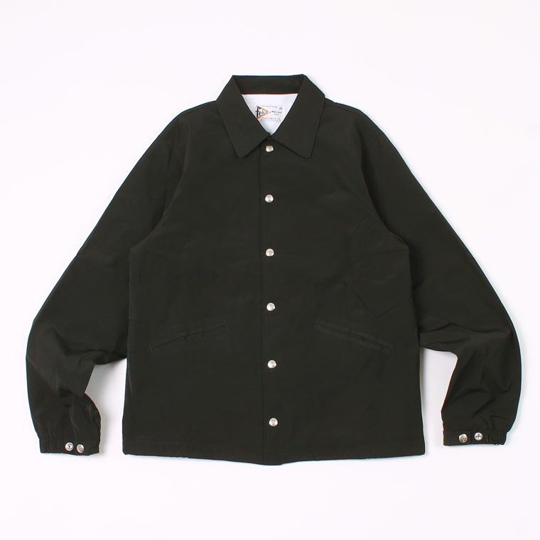 FELCO (フェルコ)  SET IN SLEEVE COACH JACKET SNAP BUTTON FRONT W/FLANNEL LINING CLASSIC FIT - BLACK