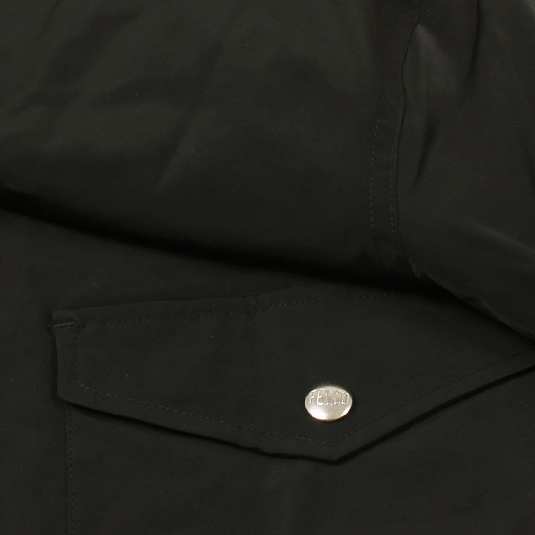 FELCO (フェルコ)  SET IN SLEEVE COACH JACKET SNAP BUTTON FRONT W/FLANNEL LINING CLASSIC FIT - BLACK