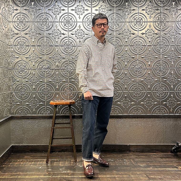 INDIVIDUALIZED SHIRTS (インディビジュアライズドシャツ)  L/S BD PULLOVER CLASSIC FIT COTTON FLANNEL TATTERSALL - TEAL_RUST