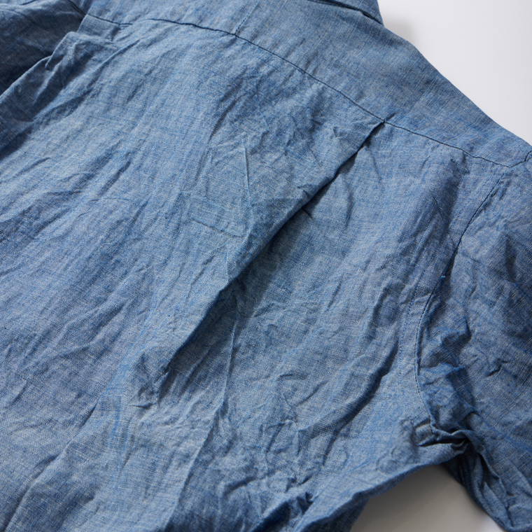 INDIVIDUALIZED SHIRTS (インディビジュアライズドシャツ)  L/S REGULAR COLLAR CLASSIC FIT CHAMBRAY SHIRT - BLUE
