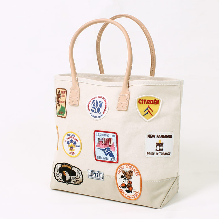 HERITAGE LEATHER (ヘリテイジレザー) VINTAGE PATCH DAY TOTE - NATURAL_SAND SUEDE C
