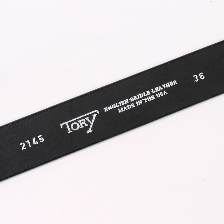 TORY LEATHER (トリーレザー)  1.25 INCH STRAP BELT - BLACK_NICKEL
