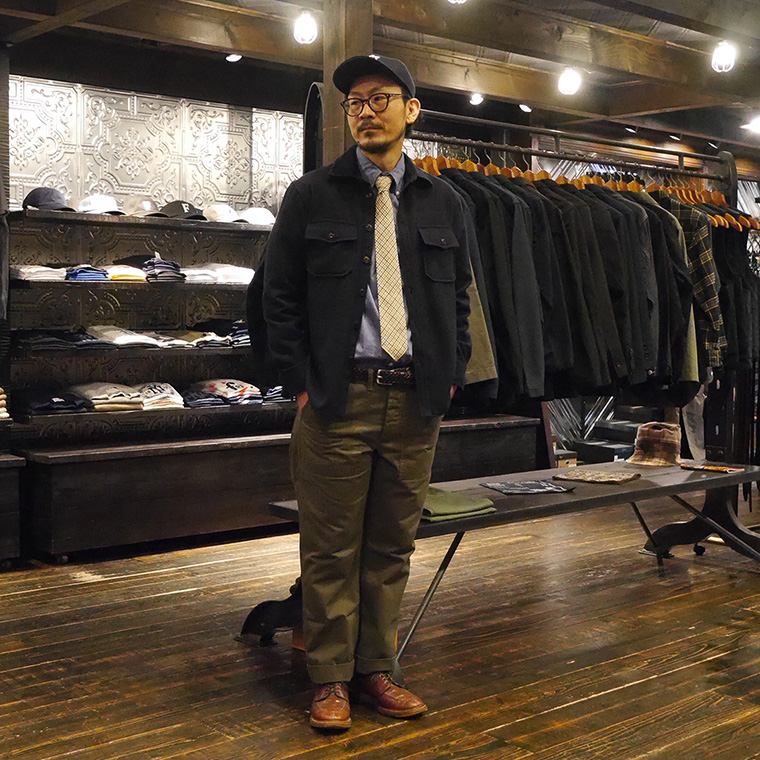 East Harbour Surplus (イーストハーバーサープラス) LEONARD WASHED FLANNEL WOOL OVER SHIRT - NAVY