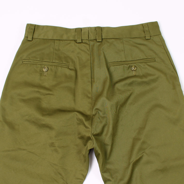 KEATON CHASE USA (キートンチェイスUSA) SAMPLE PLAIN FRONT TROUSER HIGH COUNT WEAPON - OLIVE