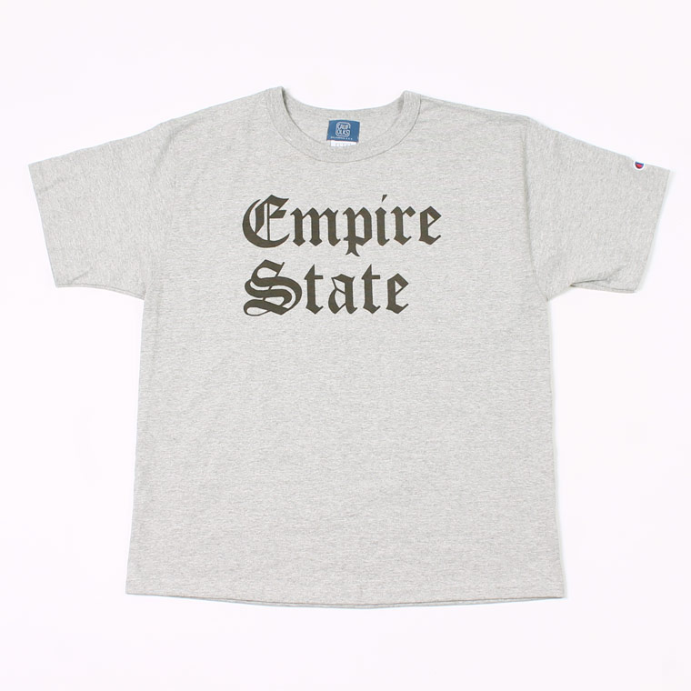 CALIFOLKS (カリフォークス)  S/S WORD PRINT CHAMPION 7oz HEAVY T-SHIRT - EMPIRE STATE_OXFORD