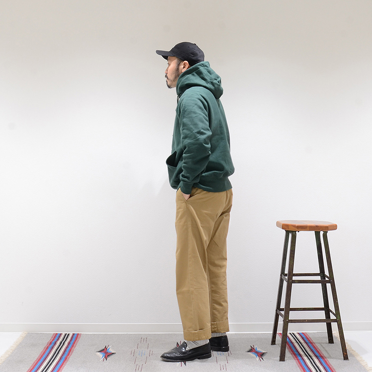 CALIFOLKS (カリフォークス)  CHAMPION REVERSE WEAVE HOODED PULLOVER SWEAT - GARDEN STATE_DK.GREEN