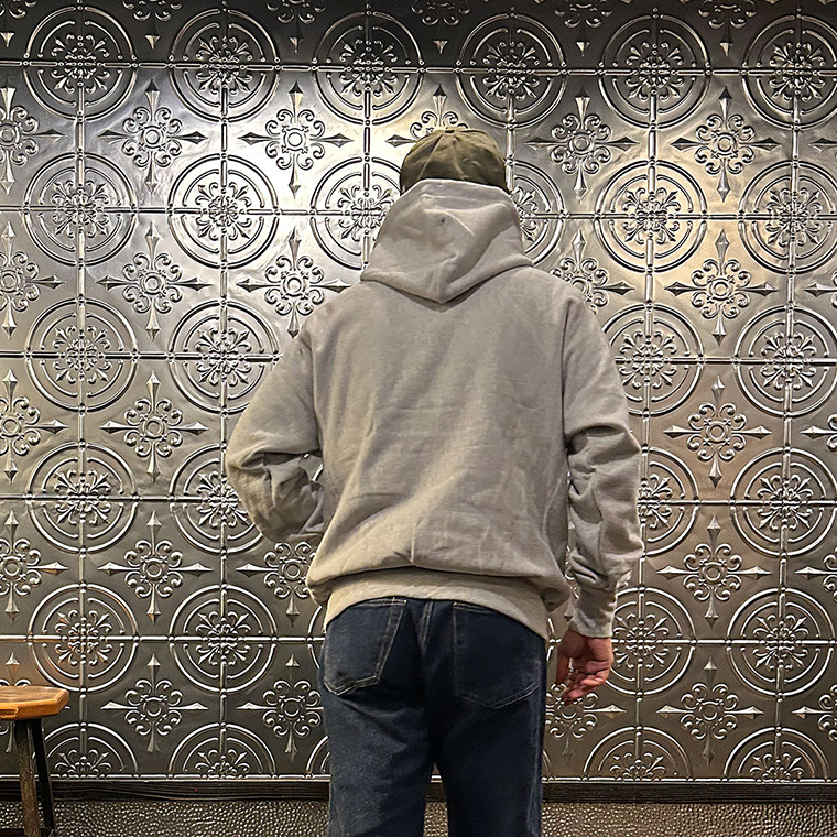 CALIFOLKS (カリフォークス)  CHAMPION REVERSE WEAVE HOODED PULLOVER SWEAT - OXFORD HEATHER_LAKEWOOD