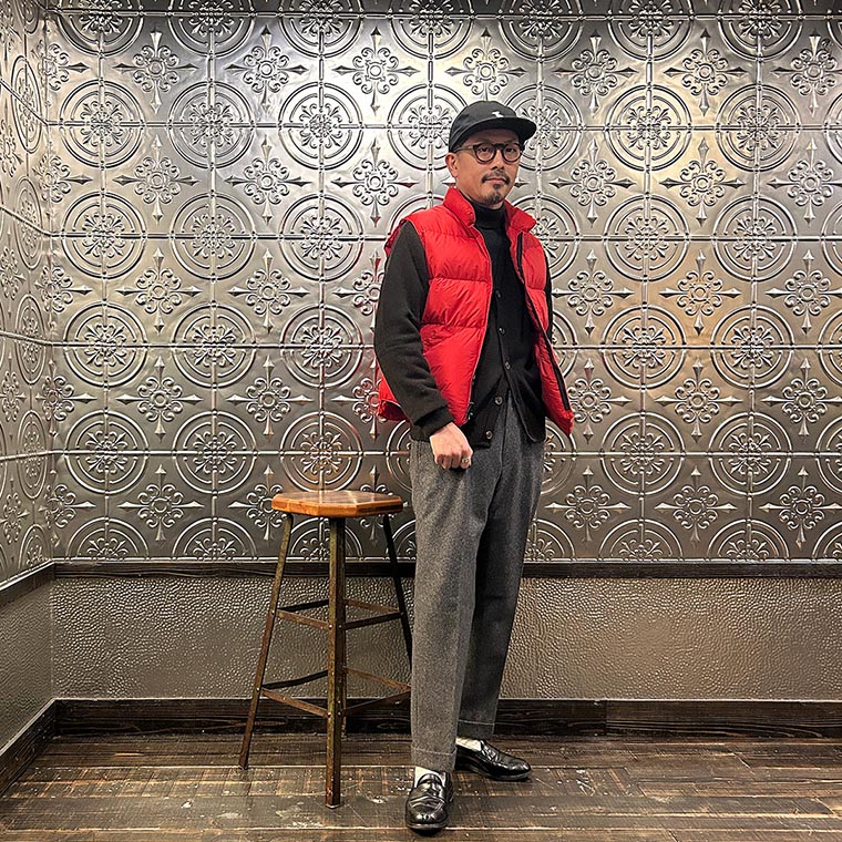 CRESCENT DOWN WORKS (クレセントダウンワークス)  NORTH BY NORTHWEST VEST SF_SF - RED_RED