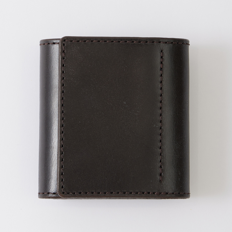 KC'S LEATHER CRAFT (ケイシイズレザークラフト)  BILLFORD TRIFOLD BRIDLE LEATHER WALLET - DARK BROWN