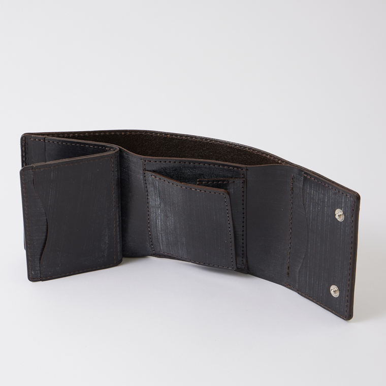 KC'S LEATHER CRAFT (ケイシイズレザークラフト)  BILLFORD TRIFOLD BRIDLE LEATHER WALLET - DARK BROWN