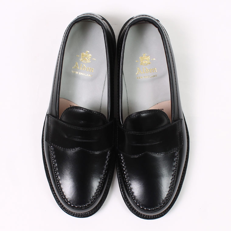 ALDEN (オールデン) CALF PENNY LOAFER WIDTH:D - BLACK 981 ペニーローファー 通販