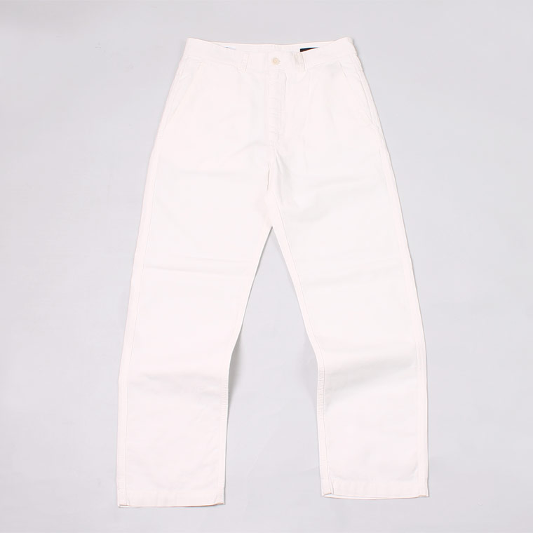 East Harbour Surplus (イーストハーバーサープラス) CECE WORK PANT WASHED COTTON LINEN CANVAS - WHITE