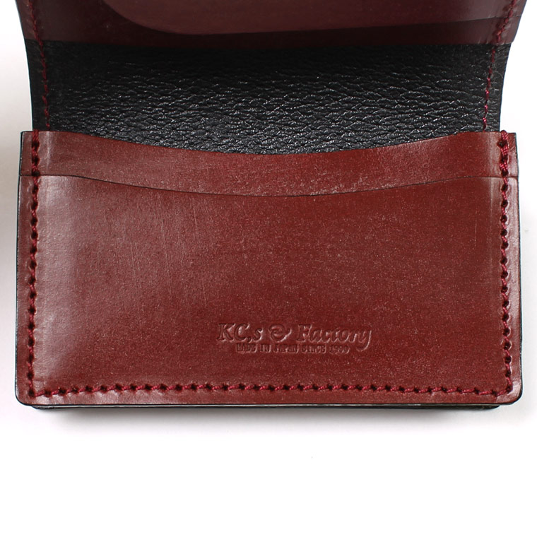 KC'S LEATHER CRAFT (ケイシイズレザークラフト)  BOX CARD CASE BRIDLE LEATHER - WINE