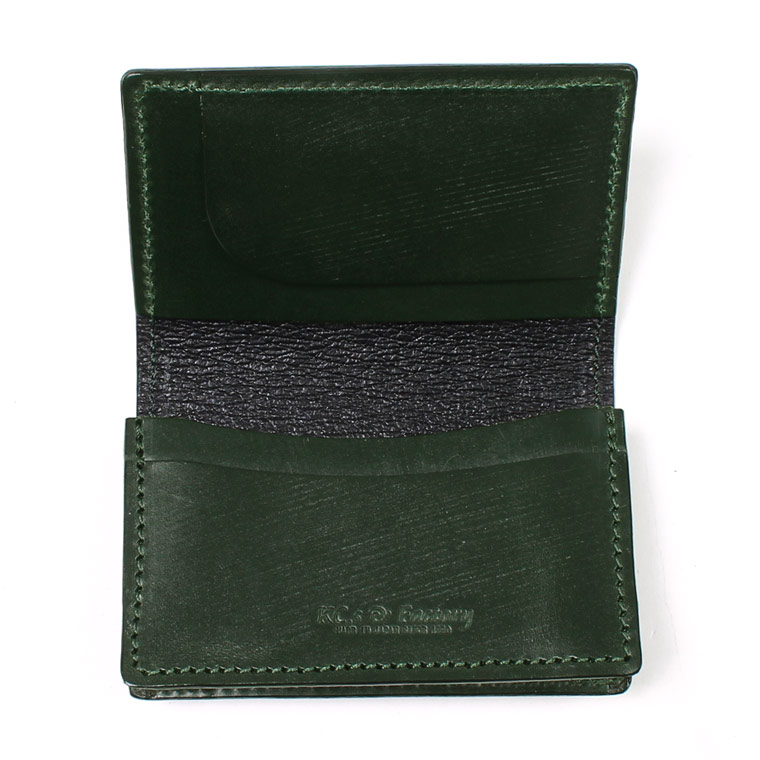 KC'S LEATHER CRAFT (ケイシイズレザークラフト)  BOX CARD CASE BRIDLE LEATHER - BRITISH GREEN