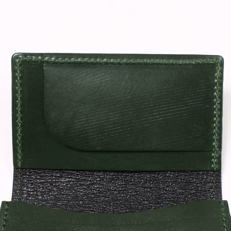 KC'S LEATHER CRAFT (ケイシイズレザークラフト)  BOX CARD CASE BRIDLE LEATHER - BRITISH GREEN