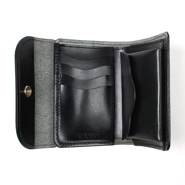 KC'S LEATHER CRAFT (ケイシイズレザークラフト)  TRIFOLD BILLFORD WALLET BRIDLE LEATHER - BLACK