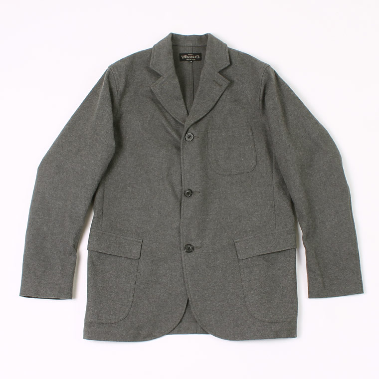 WORKERS (ワーカーズ) LOUNGE JACKET w/SLEEVE LINING COTTON FLANNEL - GREY