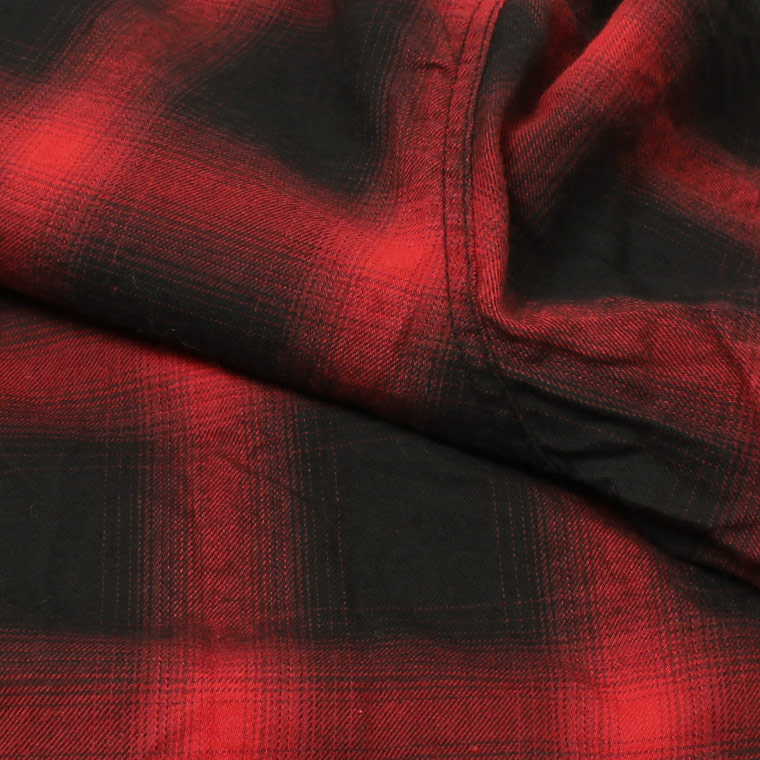 EMPIRE & SONS (エンパイア アンド サンズ)  SAMPLE L/S CAMP SHIRT ORGANIC OMBRE CHACK - RED OMBRE CHECK