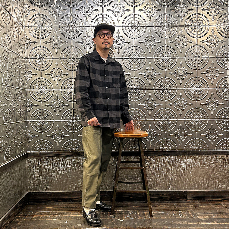 WORKERS (ワーカーズ) FLANNEL OPEN COLLAR SHIRT BUFFALO CHECK