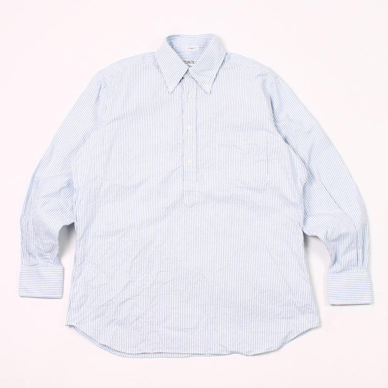 INDIVIDUALIZED SHIRT (インディビジュアライズドシャツ) L/S BD PULLOVER CLASSIC OXFORD CANDY STRIPE SHIRT - WHITE_BLUE