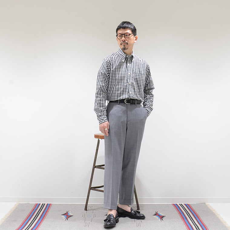 WORKERS (ワーカーズ)  MODIFIED BD SHIRT POPLIN  - BLACK GINGHAM CHECK