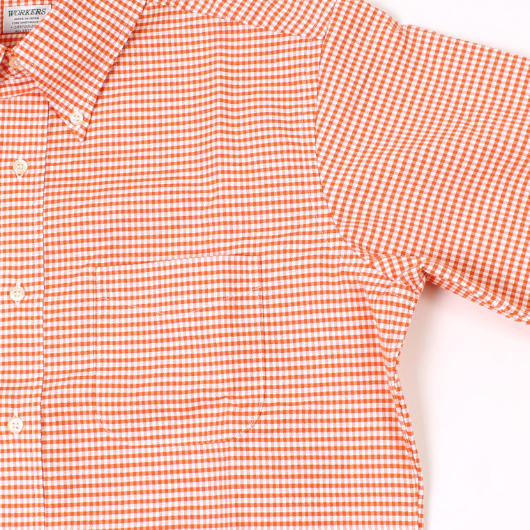 WORKERS (ワーカーズ)  MODIFIED BD SHIRT SUPIMA OX - ORANGE CHECK