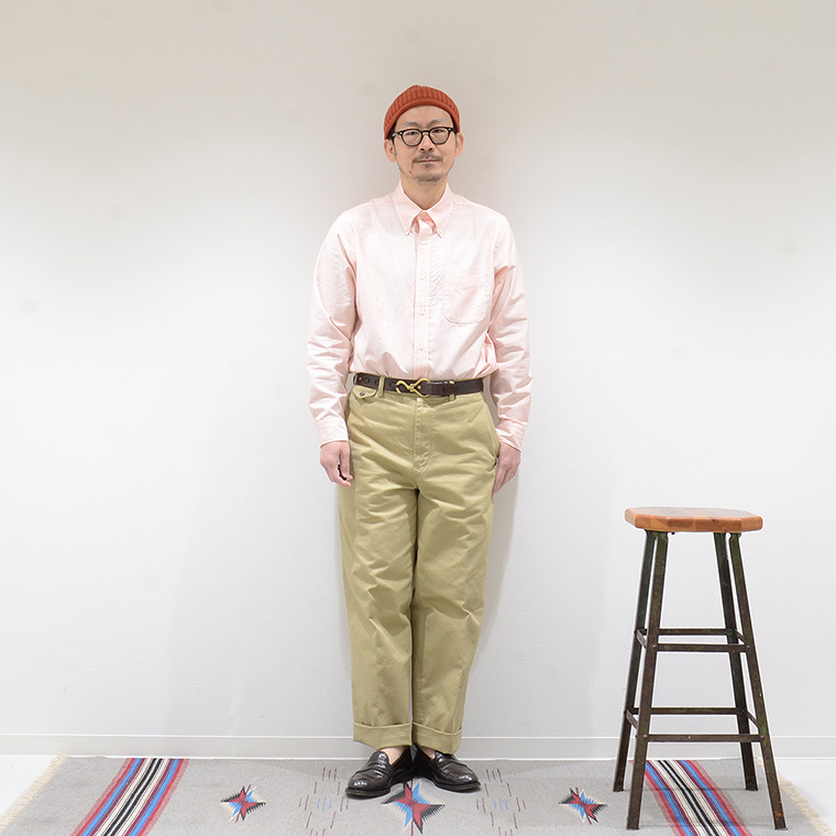 WORKERS (ワーカーズ) MODIFIED BD SHIRT SUPIMA OX - ORANGE STRIPE