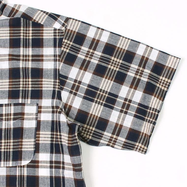 WORKERS (ワーカーズ)  S/S BD SHIRT - NAVY MADRAS CHECK