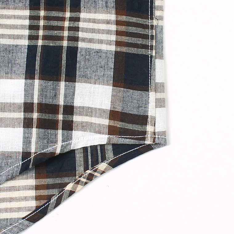 WORKERS (ワーカーズ)  S/S BD SHIRT - NAVY MADRAS CHECK