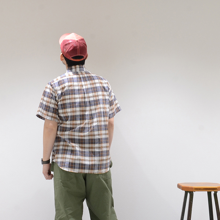 WORKERS (ワーカーズ)  S/S BD SHIRT - PALE MADRAS CHECK