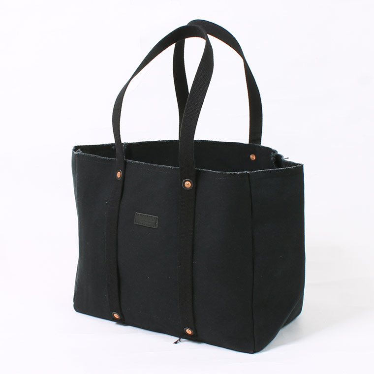 HERITAGE LEATHER (ヘリテイジレザー) 24oz CANVAS MARKET TOTE BAG - BLACK