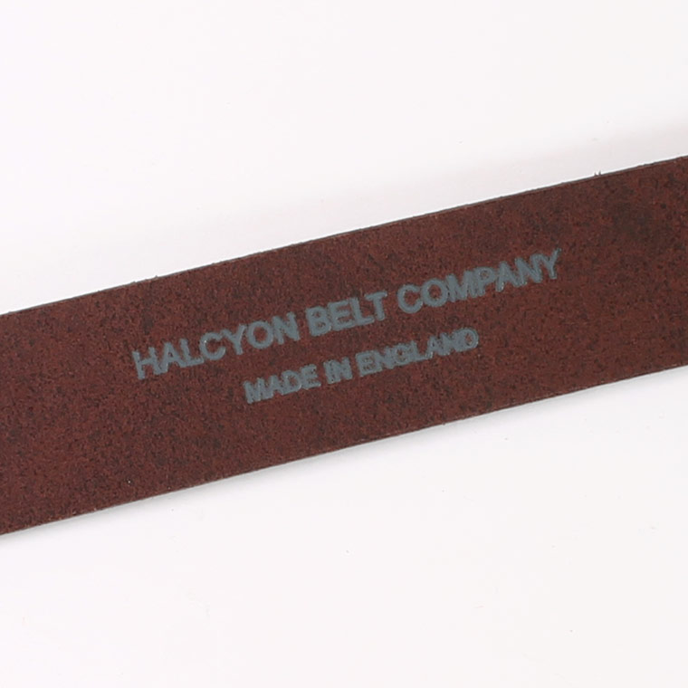 HALCYON BELT COMPANY (ハルシオンベルトカンパニー)  30mm OILED LEATHER BELT PEWTER WEST END BUCKLE - DK BROWN