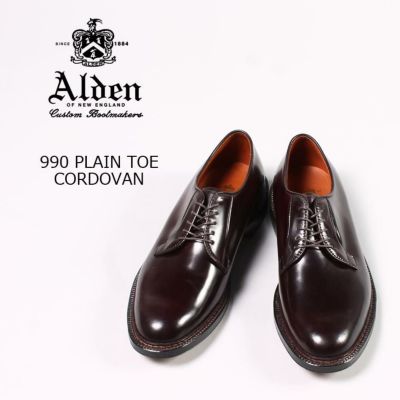 素材レザーAldenオールデン PLANE TOE CORDOVAN プレーントゥサイズ8