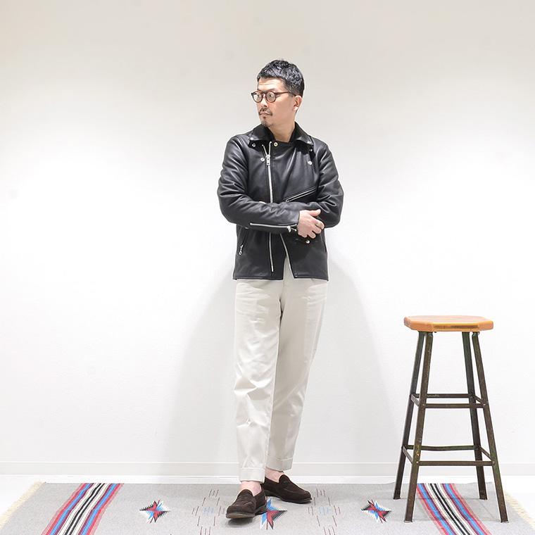 VANSON (バンソン) C2-SLIM FITTED SOFT COW LEATHER ダブル レザー