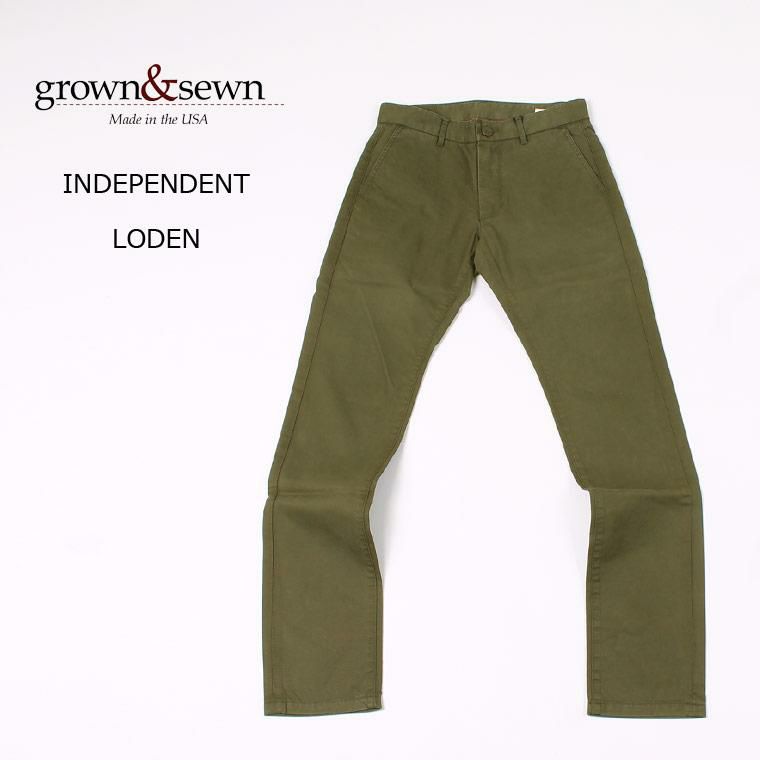 チノパン グリーン grown&sewn 33サイズ - チノパン